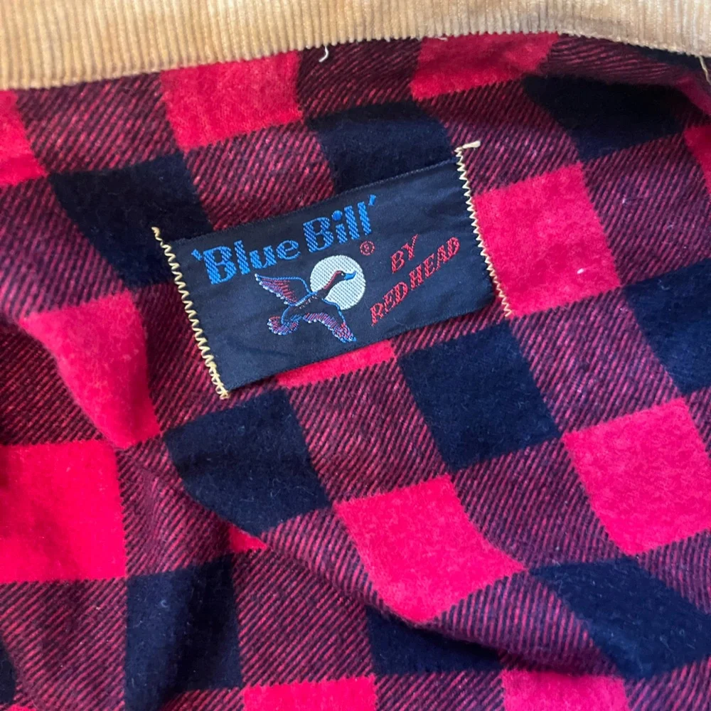 1960s Blue Bill by Red Head Canvas Hunting Jacket Shell Loops b3